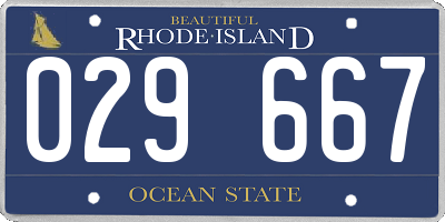 RI license plate 029667