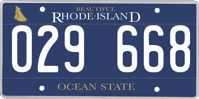 RI license plate 029668