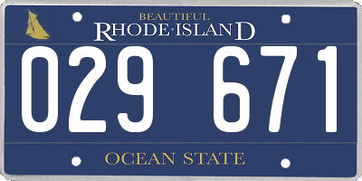 RI license plate 029671