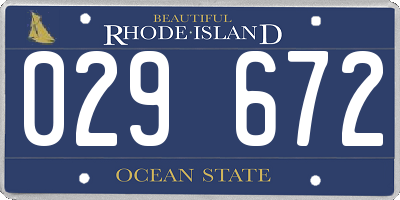 RI license plate 029672