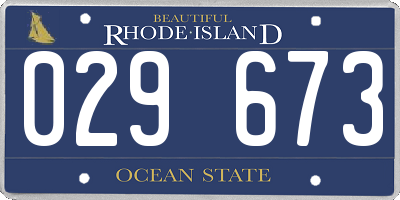 RI license plate 029673