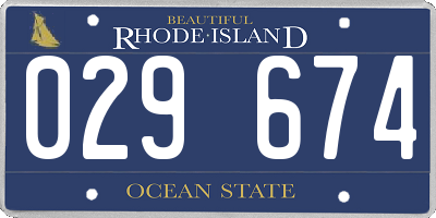 RI license plate 029674