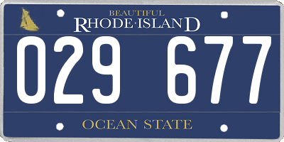 RI license plate 029677