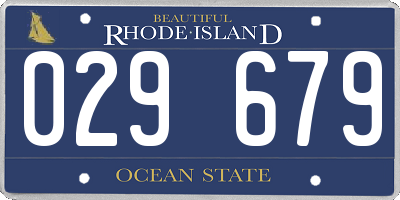 RI license plate 029679