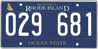 RI license plate 029681