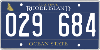 RI license plate 029684