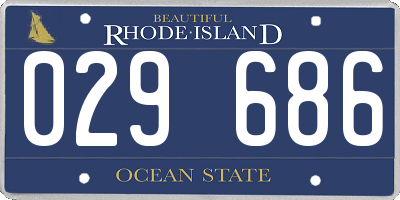 RI license plate 029686