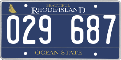 RI license plate 029687