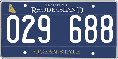RI license plate 029688