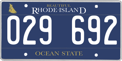 RI license plate 029692