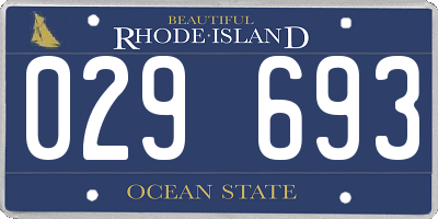 RI license plate 029693
