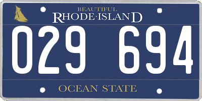 RI license plate 029694
