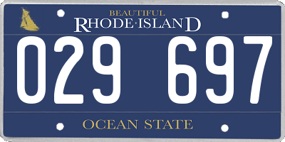 RI license plate 029697