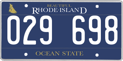 RI license plate 029698