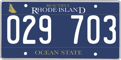 RI license plate 029703