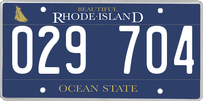 RI license plate 029704