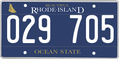RI license plate 029705