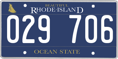 RI license plate 029706