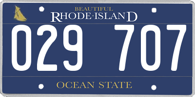 RI license plate 029707