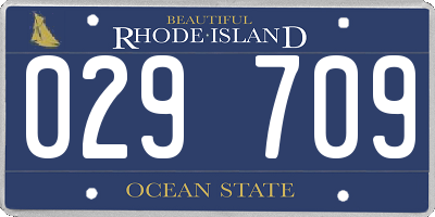 RI license plate 029709