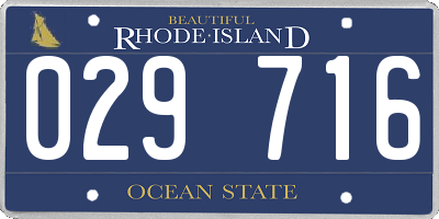 RI license plate 029716