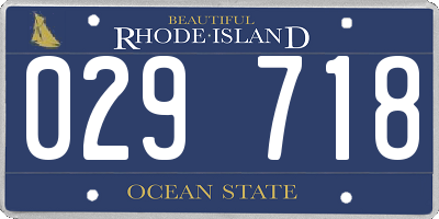 RI license plate 029718