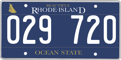 RI license plate 029720