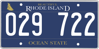 RI license plate 029722