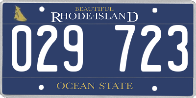 RI license plate 029723