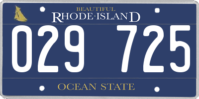 RI license plate 029725