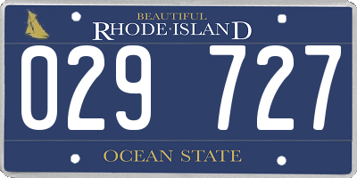 RI license plate 029727