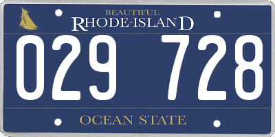 RI license plate 029728