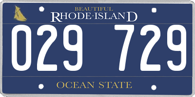 RI license plate 029729