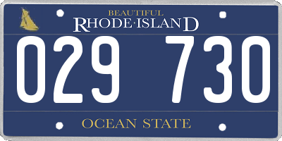 RI license plate 029730