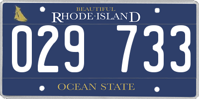 RI license plate 029733