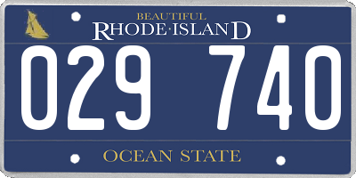 RI license plate 029740