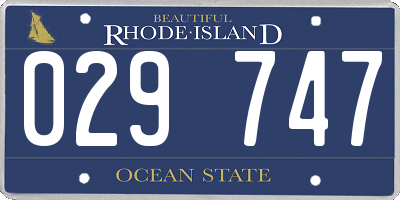 RI license plate 029747