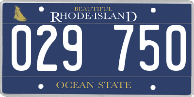 RI license plate 029750