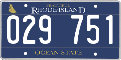RI license plate 029751