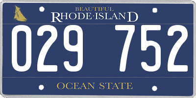 RI license plate 029752