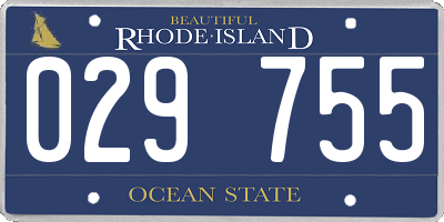 RI license plate 029755