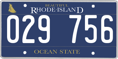 RI license plate 029756