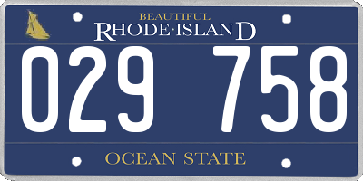 RI license plate 029758