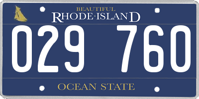 RI license plate 029760