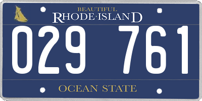 RI license plate 029761