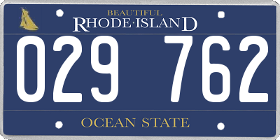 RI license plate 029762