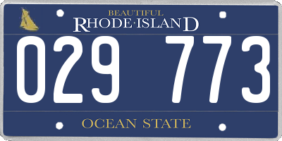 RI license plate 029773