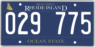 RI license plate 029775