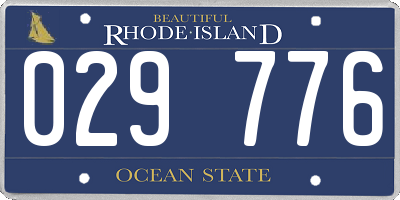 RI license plate 029776