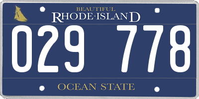 RI license plate 029778
